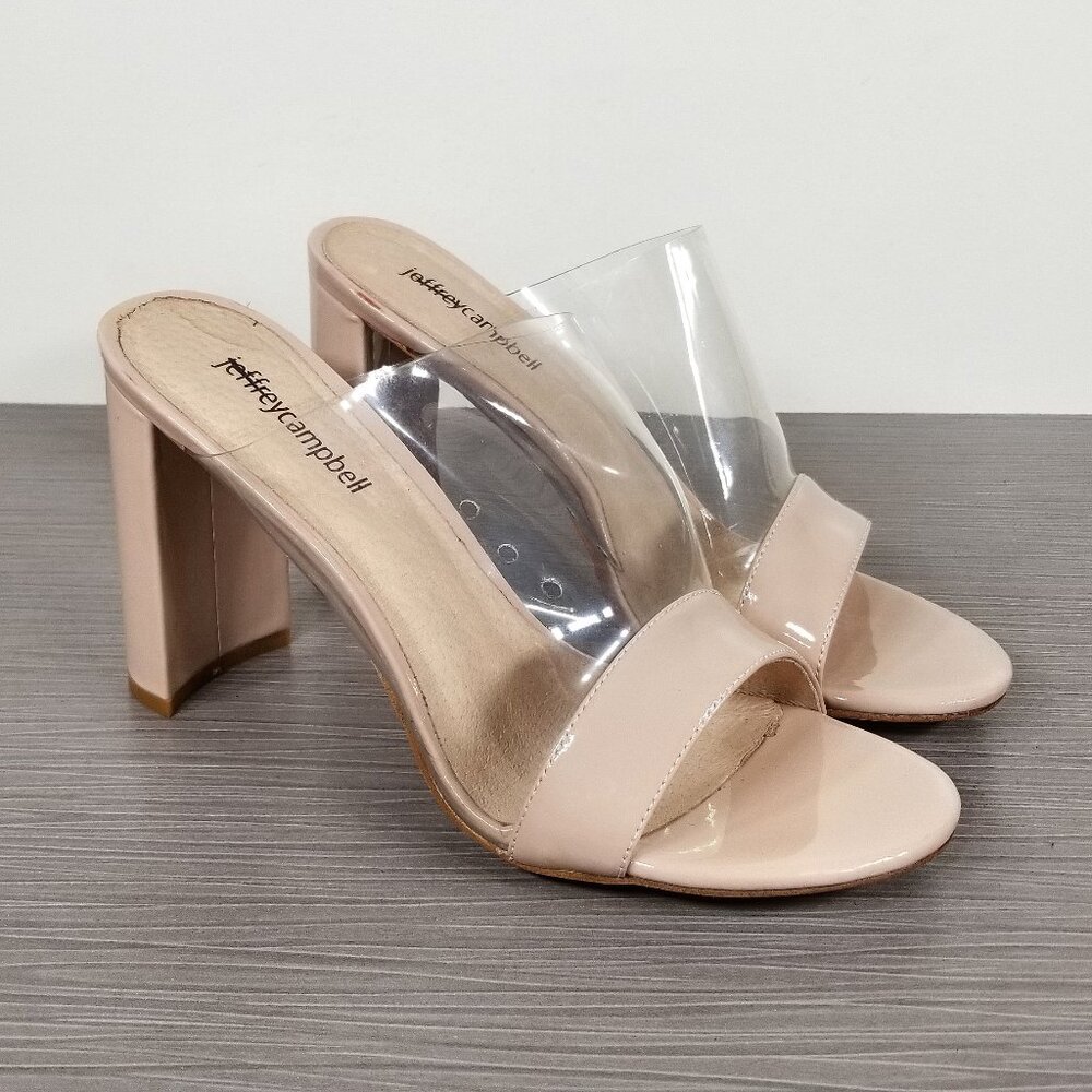 Jeffrey Campbell Keira Slide Sandal, Blush Patent Leather, Womens Size 8 M